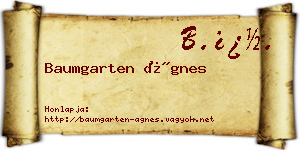 Baumgarten Ágnes névjegykártya
